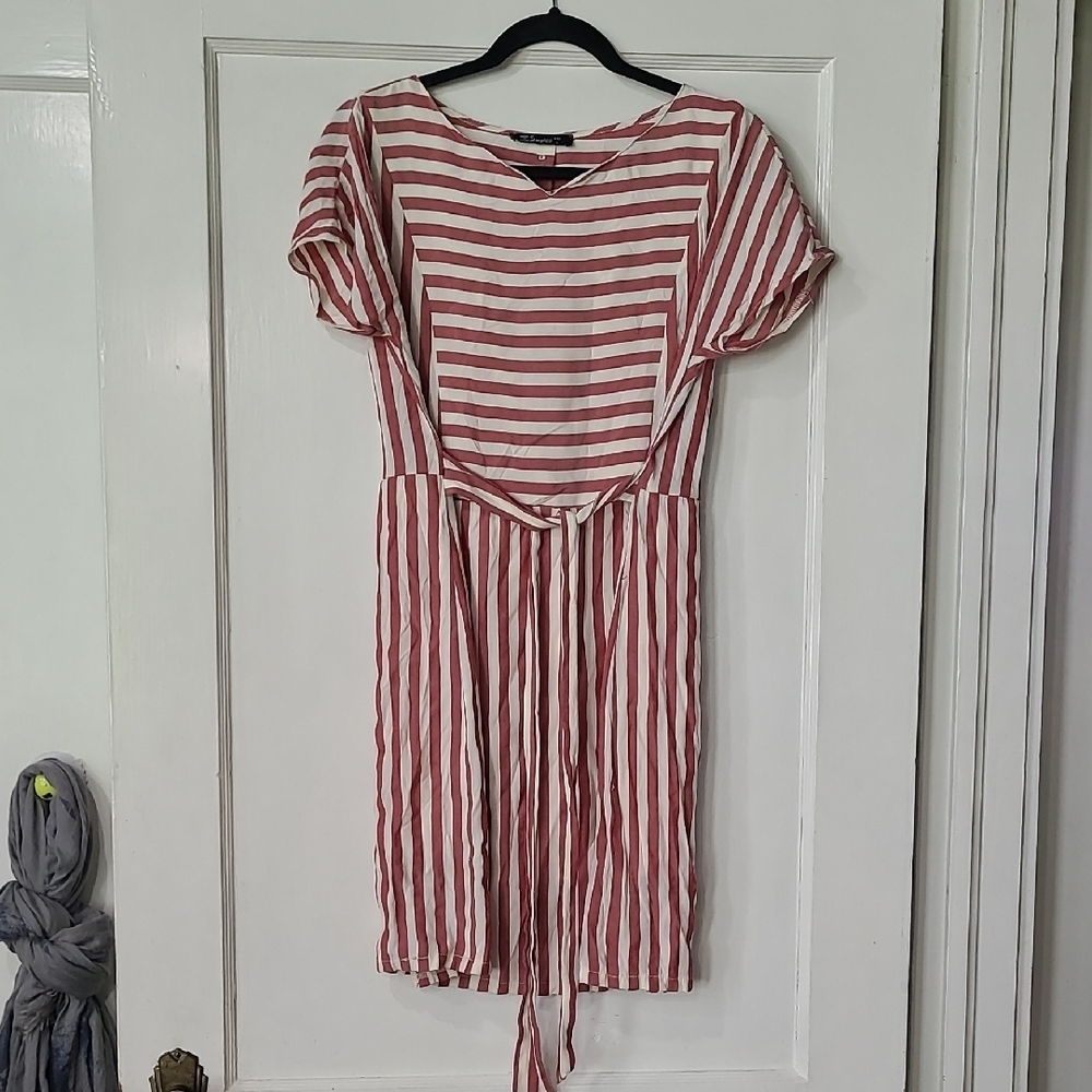 Red and White Striped Dress
